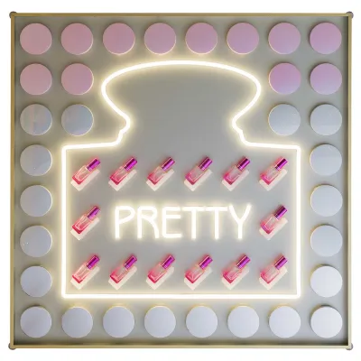 Art Cosmetic Light LED Pretty Wall Art Gold Edge Finish