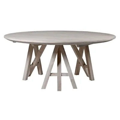 White wash Round Dining Table
