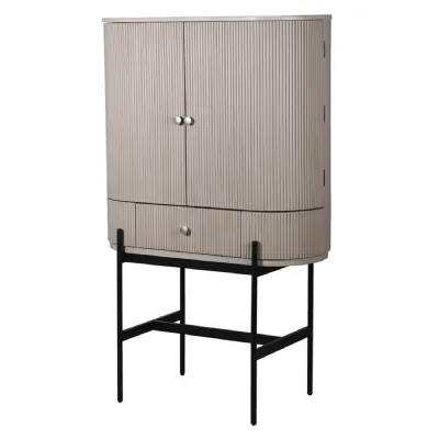 Fluted Oyster 2 Door Bar Cabinet