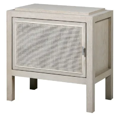 Salento White Wash Rattan Right Bedside