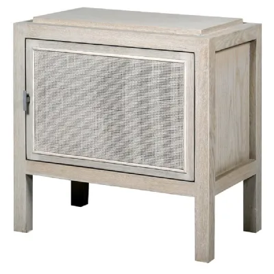 Salento White Wash Rattan Left Bedside