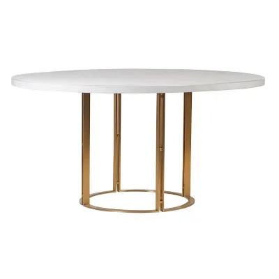 White Concrete Top Dining Table