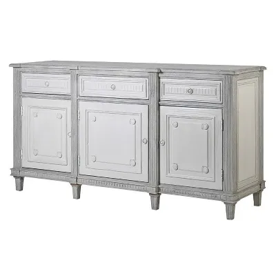 Distressed 3 Door And 3 Drawer Large Sideboard