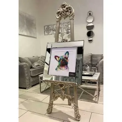 Multicolor Bulldog Wall Art Mirror Frame