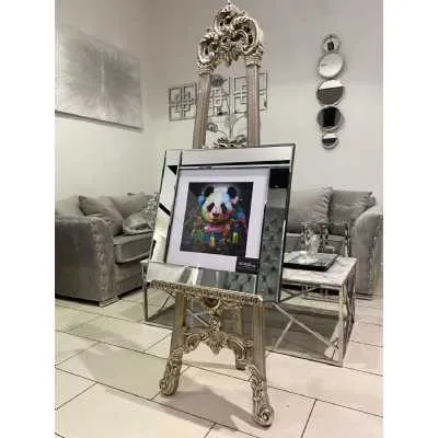 Mutlicolor Panda Wall Art Mirror Frame