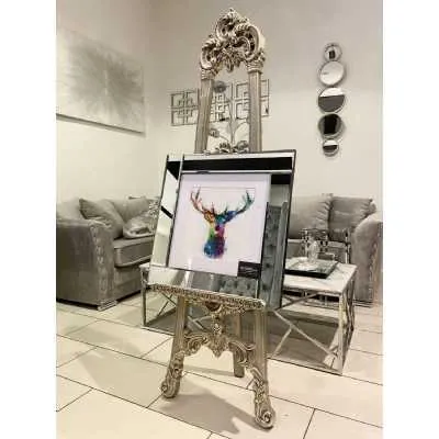 Multicolor Reindeer Wall Art Mirror Frame