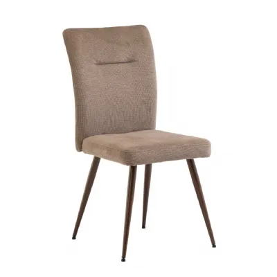 Mocha Cross Weave Fabric Dining Chair with Wenge Legs