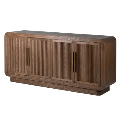 Slatted 4 Door Sideboard