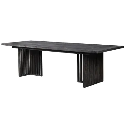 Black Slat Legs Dining Table