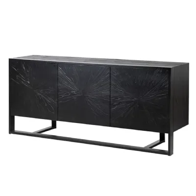Black Sunburst 3 Door Sideboard