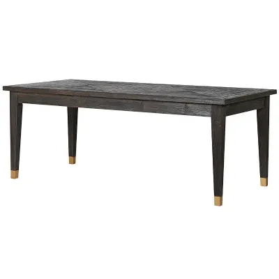 Brushed Elm And Copper Tip Dining Table