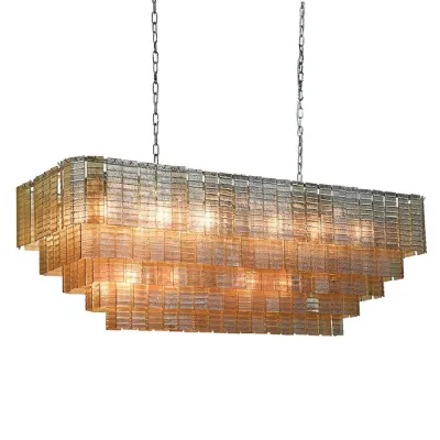 Amber Glass Strip Chandelier