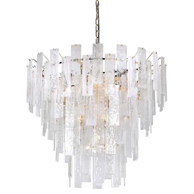 Textured Glass 4 Tier Chandelier