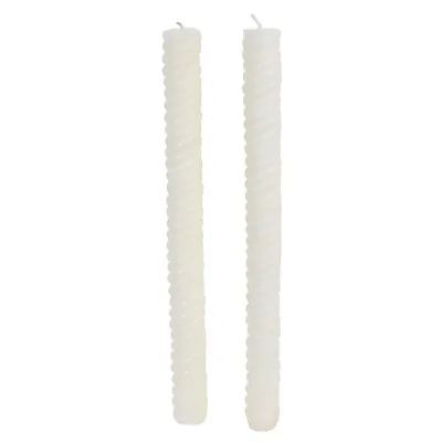 Set of 2 White Dinner Candles
