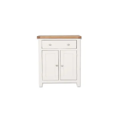 Modern White Painted Oak Hall Cabinet with 2 Doors and1 Drawer