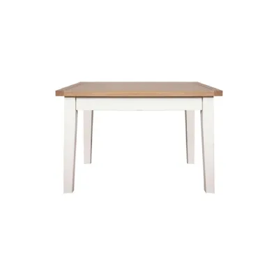 Modern White Painted Oak Top Square 2 Seater Dining Table 90cm