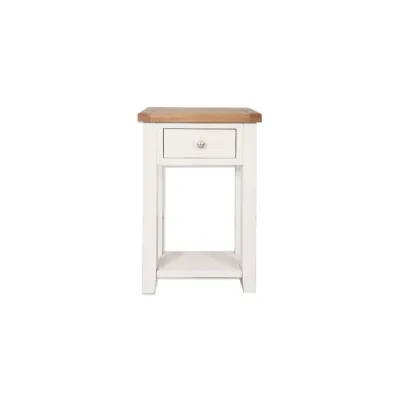 Modern White Painted Oak Top 1 Drawer Console Table
