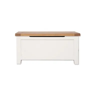 Modern White and Natural Oak Blanket Box
