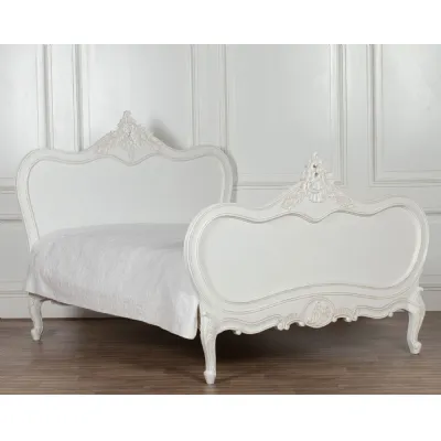 French Style White Mahogany 4ft6 Double Bed