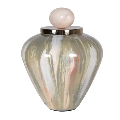 Green Glacier Jewel Lidded Jar