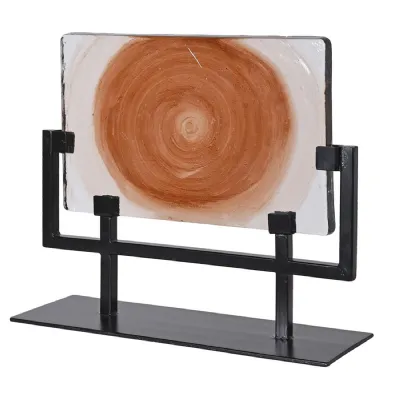 Sand Glass Plate On Stand Decoration