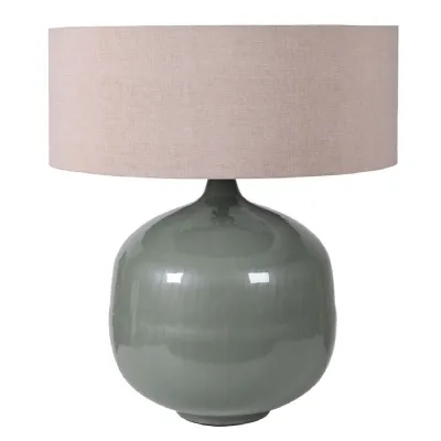 Ice Green Table Lamp with Linen Shade