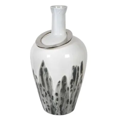Small White Statuario Glass Vase