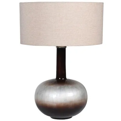 Smokey Glass Lamp With Shade