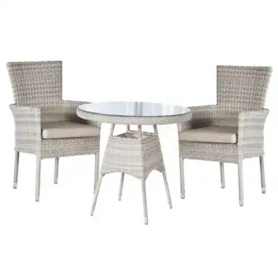 Alicia Rattan 2 Seat Stacking Round Dining Set