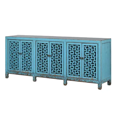 Shanxi Boheme Blue 6 Door Sideboard