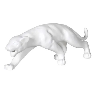White Prowling Panther Ornament