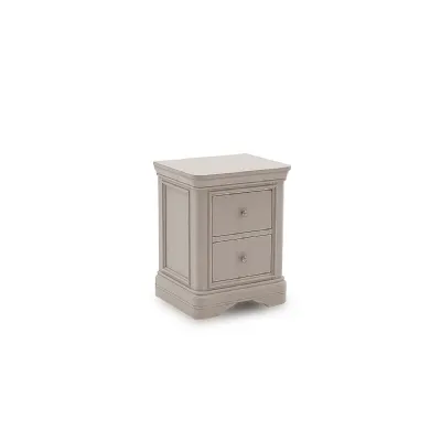Taupe Painted 2 Drawer Bedside Chest
