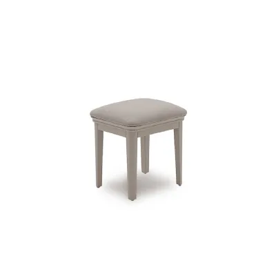 Taupe Wood Dressing Table Stool Fabric Seat