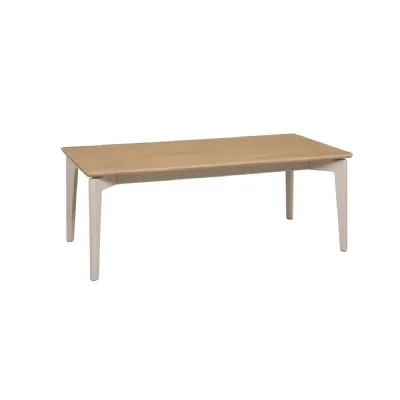 Scandi Taupe Rectangular Coffee Table Oak Wood Top