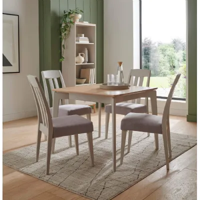 Taupe Wood Oak Top Small Square Dining Table