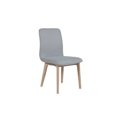 Grey Fabric Dining Chair Light Oak Legs
