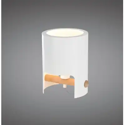 Mantra M5593 Cube Table Lamp Tall 1x40W, White Metal Wood