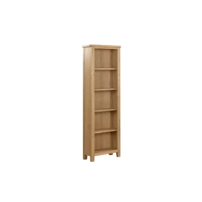 Natural Oak Tall Bookcase with Open Shelves