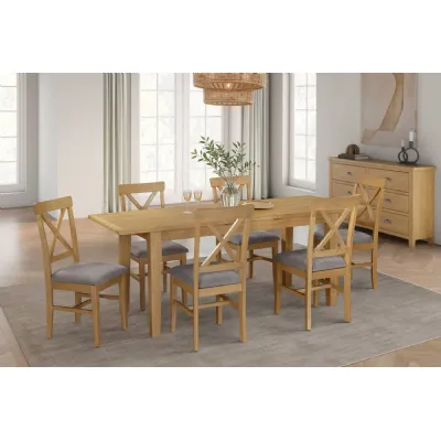 Natural Oak Extending Dining Table with Shaker Leg 1.6 to 2m