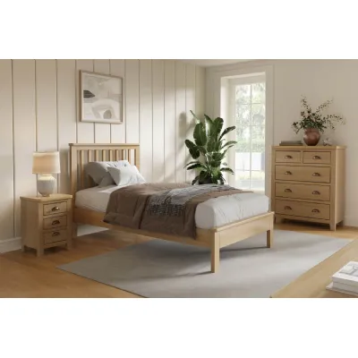 Natural Oak 3ft Single Bed with Shaker Legs