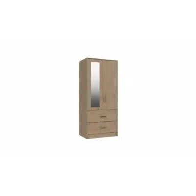 Marion 4 Colour 2 Door, 2 Drawer Wardrobe With Mirror