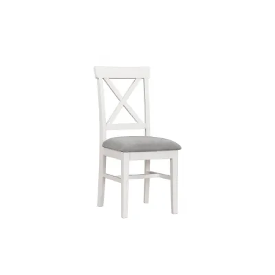 Cashmere Wooden Dining Chair Grey Fabric Padded Seat