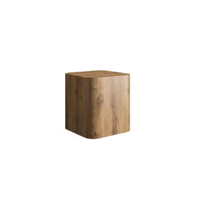 Cashew Oak Rustic Block Style Square Lamp Table