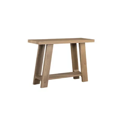 Cashew Oak Console Table with Shelf