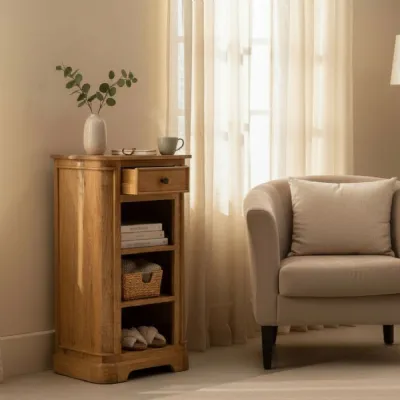 Traditional Mango Wood 1 Drawer Small Bookcase