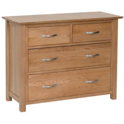 Lacquer White Oak 2 Over 2 Chest of Drawers