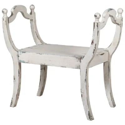 White Distressed Stool