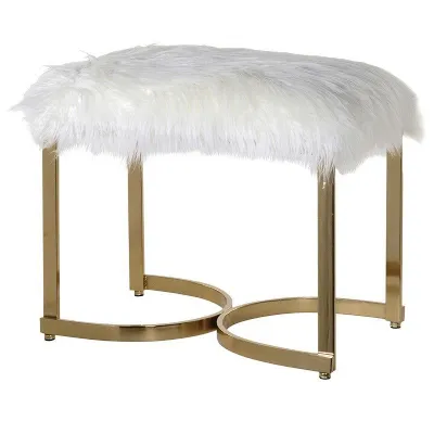 Faux Fur Curve Leg Stool