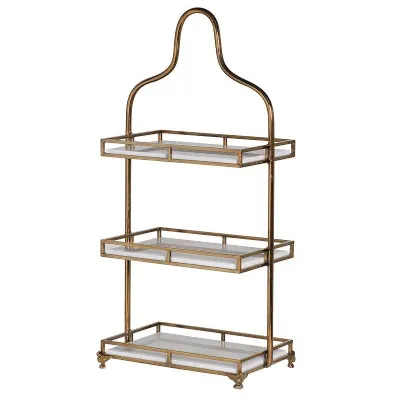 3 Tier Gold And Marble Tray Cake Stand