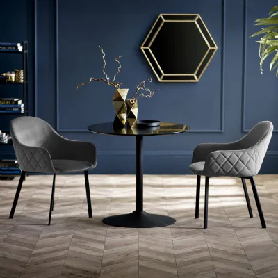Nero 80cm Round Table Black